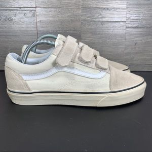 Vans Old Skool Velcro Marshmallow Skate Sneakers Unisex Womens 9 // Mens 7.5